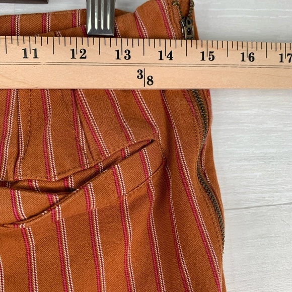 Anthropologie Essential Slim Trouser Pants Rust with Stripes Cropped Size 6 - Picture 5 of 13